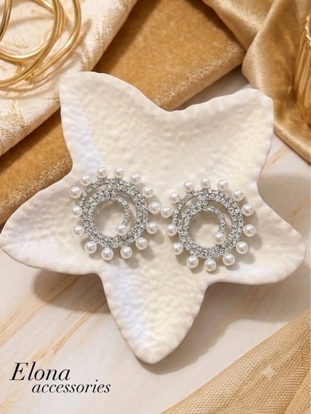 گوشواره جواهري نگين اتمي ( مخراج كاري شده)